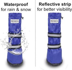 img 1 attached to 🐾 GLE2016 Waterproof Dog Snow Boots Shoes with Reflective Anti-Slip Sole, Warm Lining & Nonslip Rubber Sole for Winter Snow - 2 Pairs