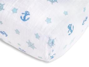 img 3 attached to SwaddleDesigns Cotton Muslin Pastel Nautical Nursery