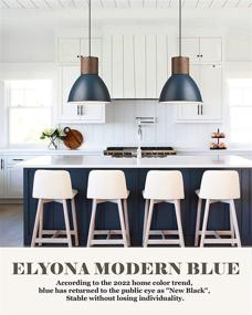 img 3 attached to 💎 Elegant Dark Blue Pendant Light: ELYONA Modern Hanging Light for Kitchen Island, Adjustable Height - Ideal for Dining, Coffee Bar, Living Room & Bedroom