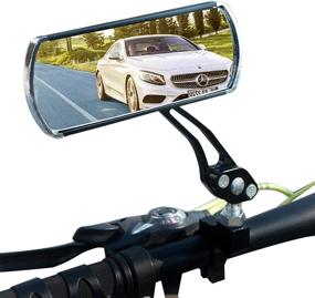 img 3 attached to 🚲 iztor Adjustable 360 Degree Rotating Mountain Road Bike Handlebar Mirror, Wide Angle End Rear View Aluminum-Black