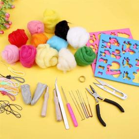 img 2 attached to LMZAY 152-Piece Needle Felting Kit - Includes 42 Colors Wool Roving Set, 🧶 Needle Felting Wool along with Tools, Foam Mat - Ideal for Felting Craft Creations