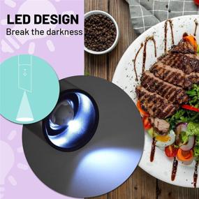 img 2 attached to 🔌 Valieno 2 PACK Electric Salt and Pepper Grinder Set - USB Rechargeable, One-handed Operation, Adjustable Coarseness, Stainless Steel, Refillable Mill with LED Light - Newly Upgraded!