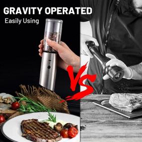 img 3 attached to 🔌 Valieno 2 PACK Electric Salt and Pepper Grinder Set - USB Rechargeable, One-handed Operation, Adjustable Coarseness, Stainless Steel, Refillable Mill with LED Light - Newly Upgraded!