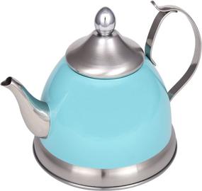 img 3 attached to 🍵 Nobili-Tea Stainless Steel Tea Kettle with Removable Infuser Basket, Aqua Sky, Creative Home 1.0 Qt.