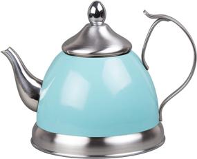 img 4 attached to 🍵 Nobili-Tea Stainless Steel Tea Kettle with Removable Infuser Basket, Aqua Sky, Creative Home 1.0 Qt.