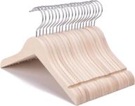 🌿 nature smile 20 pack eco-friendly unpainted wood shirt dress coat hangers for kids, babies, children, toddlers - 360°strong chrome swivel hook, rust-resistant - smoothly cut notches+ логотип