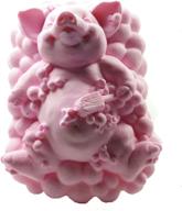 longzang s405 pink art silicone soap craft diy handmade candle molds - bathing pig cake mould logo