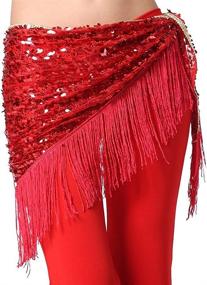 img 2 attached to 💃 ZLTdream Women's Belly Dance Hip Scarf with Tassel - Enhance Your Dance Performance