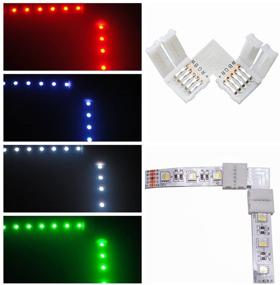 img 3 attached to 💡 10 Pcs L-Shape 5 Pins Connector RGBW FPC LED Light Strip Connectors 90° Angle Corner Connector with 20 Pack 12mm Strip to Strip Solderless Adapter for SMD 5050 RGBW LED Strip (L-Shape 5 Pins): Enhance Your RGBW LED Strip Lighting with Easy and Secure Connectors and Adapters