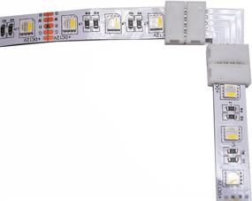 img 1 attached to 💡 10 Pcs L-Shape 5 Pins Connector RGBW FPC LED Light Strip Connectors 90° Angle Corner Connector with 20 Pack 12mm Strip to Strip Solderless Adapter for SMD 5050 RGBW LED Strip (L-Shape 5 Pins): Enhance Your RGBW LED Strip Lighting with Easy and Secure Connectors and Adapters