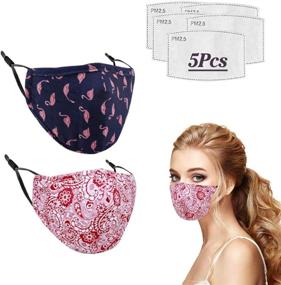 img 4 attached to Adaptable Pretty Cloth Face Mask for Adults - Woplagyreat 2 or 4 PCS, Ideal for Outdoor and Indoor Use