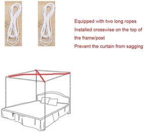 img 3 attached to Bohemian 4 Corner Post Bed Curtain Canopy Drapes for Queen Size - Ideal for Adults and Girls (Red)