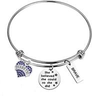 🎗️ bauna diabetes awareness bracelet | inspiring blue ribbon gift for diabetes survivors | she believed she could so she did | encouragement jewelry for diabetes awareness logo