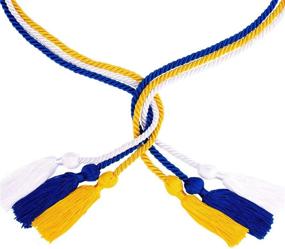 img 2 attached to 🎓 SEO Enhanced: Whaline Graduation Honor Cords - 3Pcs Rayon Braided Cords with Tassels in Royal Blue, Gold, and White for Grad Days and Photographing Graduates