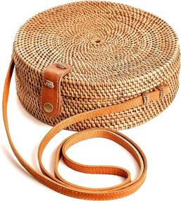 img 2 attached to 👜 Exquisite Rattan Handbag: Handmade Women's Crossbody Bag with Wallet by Rattan Bags