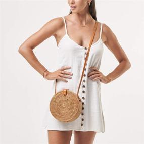 img 1 attached to 👜 Exquisite Rattan Handbag: Handmade Women's Crossbody Bag with Wallet by Rattan Bags