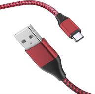 🔌 быстрая зарядка usb type c кабель (2 шт. 6 футов) для lg stylo 6 5 4, k51, g8x, g8, g7, g6, thinq v60 v50, v50s, v40, v35, v30, v20 - плетеный кабель для зарядки из нейлона логотип