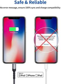 img 1 attached to JSAUX USB C to Lightning Cable [2 Pack] - Apple MFi Certified iPhone 13 Charger Cable (6FT) - Compatible with iPhone 13/13 Pro/13 Pro Max/12 Pro/11 Pro Max/X/XS/XR/8, iPad 9th 2021, AirPods Pro-Black