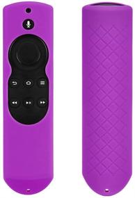 img 2 attached to HJYuan 2 Pack Silicone Anti Slip Shock Proof Cover Case Compatible With Alexa Voice Remote For F TV (2017 Edition) (2Nd Gen) / F TV Stick (1St Gen) Remote Control - 2Pack Black Purple