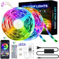 enhance your space with led strip lights 65.6ft, rgb music sync wifi led light with app control & remote, 🌈 dimmable color changing lights for room kitchen bar party indoor decoration – 12v 20m flexible strip 5050 leds, diy mode included логотип