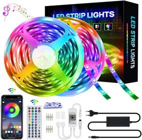 img 4 attached to Enhance Your Space with LED Strip Lights 65.6ft, RGB Music Sync WiFi LED Light with APP Control & Remote, 🌈 Dimmable Color Changing Lights for Room Kitchen Bar Party Indoor Decoration – 12V 20m Flexible Strip 5050 LEDs, DIY Mode Included