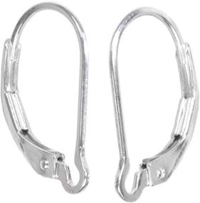 img 2 attached to 👂 Pack of 10 Authentic 925 Sterling Silver Hypoallergenic Interchangeable Leverback Earring Hooks Ear Wire for Earrings Making SS7-1