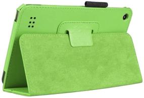 img 1 attached to 🔥 EpicGadget Premium PU Leather Case for Amazon Fire 7 (2019/2017 Release) + Screen Protector & Stylus - Green