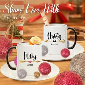 img 2 attached to Newlywed Hubby and Wifey Coffee Mug – Fatbaby 2021 Edition; Best Mr and Mrs Gifts, Perfect Gift for Wife and Husband, Top Wedding Gifts for Couples (11oz), Unique Bridal Shower Gifts for Bride and Groom