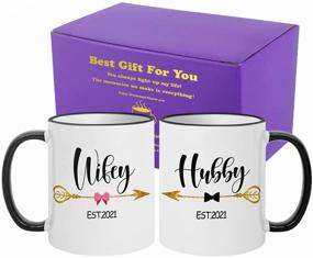 img 4 attached to Newlywed Hubby and Wifey Coffee Mug – Fatbaby 2021 Edition; Best Mr and Mrs Gifts, Perfect Gift for Wife and Husband, Top Wedding Gifts for Couples (11oz), Unique Bridal Shower Gifts for Bride and Groom