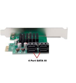 img 3 attached to 🔌 Контроллер карты Syba 4 Port SATA III PCI-e 2.0 x1 с Marvell 9215 без Raid - надежное и компактное решение с низким профилем кронштейна SD-PEX40099