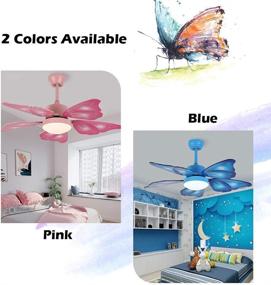 img 2 attached to 🦋 KWOKING Lighting Creative Butterfly Wing Ceiling fan Light with Remote Control 5 Blades LED Bedroom Hanging Fan Light Adjustable Speed for children's Bedrooms - Pink