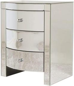 img 4 attached to 🪞 Roxie Mirrored Side Table with Three Drawers by Christopher Knight Home, Mirror