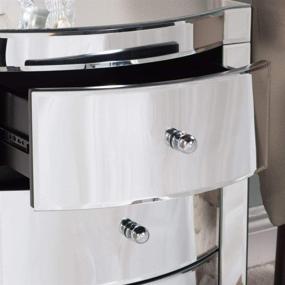 img 1 attached to 🪞 Roxie Mirrored Side Table with Three Drawers by Christopher Knight Home, Mirror