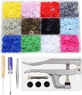 🔴 384 sets of kam snaps buttons + snap pliers: starter fasteners kit in 12 vibrant colors size 20 t5 – perfect snap plastic fasteners for crafts & clothing logo