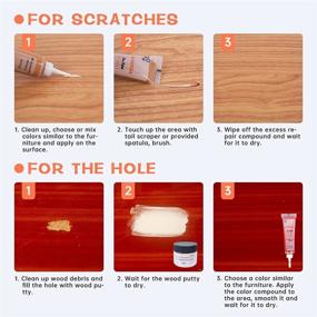 img 3 attached to Wood Floor and Furniture Repair Kit – Wood Filler Scratch Repair for Hardwood Laminate Floor and Furniture Touch Up – Restore Any Wood – Oak, Cherry, Walnut – 18 Colors with Putty – Gray, Brown, White, Black