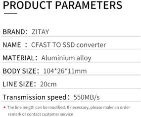 img 1 attached to 🔁 ZITAY CFast to M.2 SSD Adapter, CFast 2.0 Memory Card to 1TB SATA Hard Drive Card Converter Compatible for Canon C200 C300 IDX etc