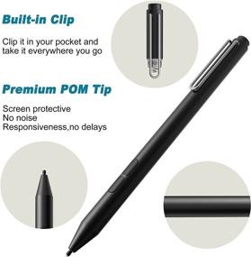 img 1 attached to 🖊️ Microsoft Surface Pen with Palm Rejection, 4096 Pressure Levels - Compatible with Surface Pro X/7/6/5/4/3, Surface Go, Surface Book, Surface Laptop - Includes AAAA Battery & Spare Tip