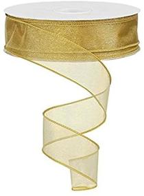 img 2 attached to 🎀 MagiDeal Sheer Organza Ribbon Wired - Tan Gold Color, 11/2'' x 50 Yard: Versatile Craft Accessory for Elegant Decorations