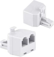 🔌 uvital rj11 dual phone line splitter wall jack adapter - 2 pack, white - ideal for office, home, adsl, dsl, fax, cordless phone systems and models logo