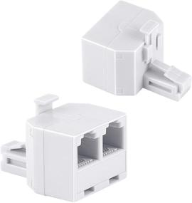 img 4 attached to 🔌 Uvital RJ11 Dual Phone Line Splitter Wall Jack Adapter - 2 Pack, White - Ideal for Office, Home, ADSL, DSL, Fax, Cordless Phone Systems and Models