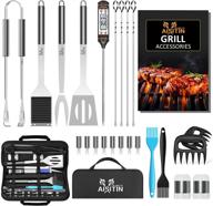 🔥 complete 25pcs bbq grill accessories set with thermometer - ideal for barbecue, camping, kitchen, and party logo