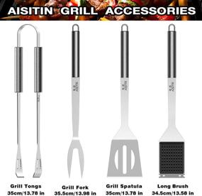 img 3 attached to 🔥 Complete 25Pcs BBQ Grill Accessories Set with Thermometer - Ideal for Barbecue, Camping, Kitchen, and Party