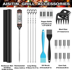 img 2 attached to 🔥 Complete 25Pcs BBQ Grill Accessories Set with Thermometer - Ideal for Barbecue, Camping, Kitchen, and Party