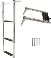 🚤 yaemarine stainless steel telescoping boat ladder - 3 step drop ladder with non-slip steps (model 7331s) логотип