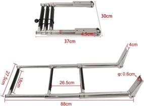 img 3 attached to 🚤 YaeMarine Stainless Steel Telescoping Boat Ladder - 3 Step Drop Ladder with Non-Slip Steps (Model 7331S)