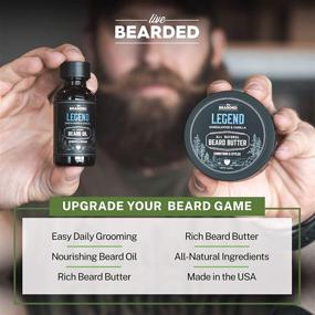 img 1 attached to 🧔 Live Bearded: Legend Beard Oil and Beard Butter Grooming Kit - Natural Ingredients with Shea Butter, Argan Oil, Jojoba Oil and More - Supports Beard Growth - Made in the USA