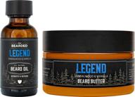 🧔 live bearded: legend beard oil and beard butter grooming kit - natural ingredients with shea butter, argan oil, jojoba oil and more - supports beard growth - made in the usa logo