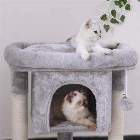 img 2 attached to Premium Cat Tree House Condo with Sisal Scratching Posts, Plush 🐱 Perch, Kitty Tower Furniture Bed - Complete Cat Activity Center and Playhouse