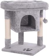 premium cat tree house condo with sisal scratching posts, plush 🐱 perch, kitty tower furniture bed - complete cat activity center and playhouse logo