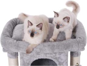 img 1 attached to Premium Cat Tree House Condo with Sisal Scratching Posts, Plush 🐱 Perch, Kitty Tower Furniture Bed - Complete Cat Activity Center and Playhouse